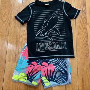 Gymboree swim trunk and shirt outfit